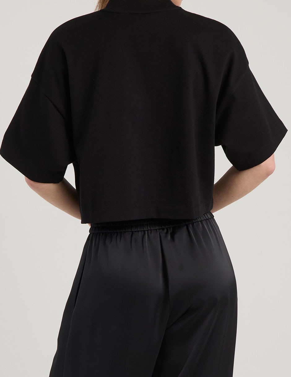 Playera manga al codo cuello redondo para mujer 6