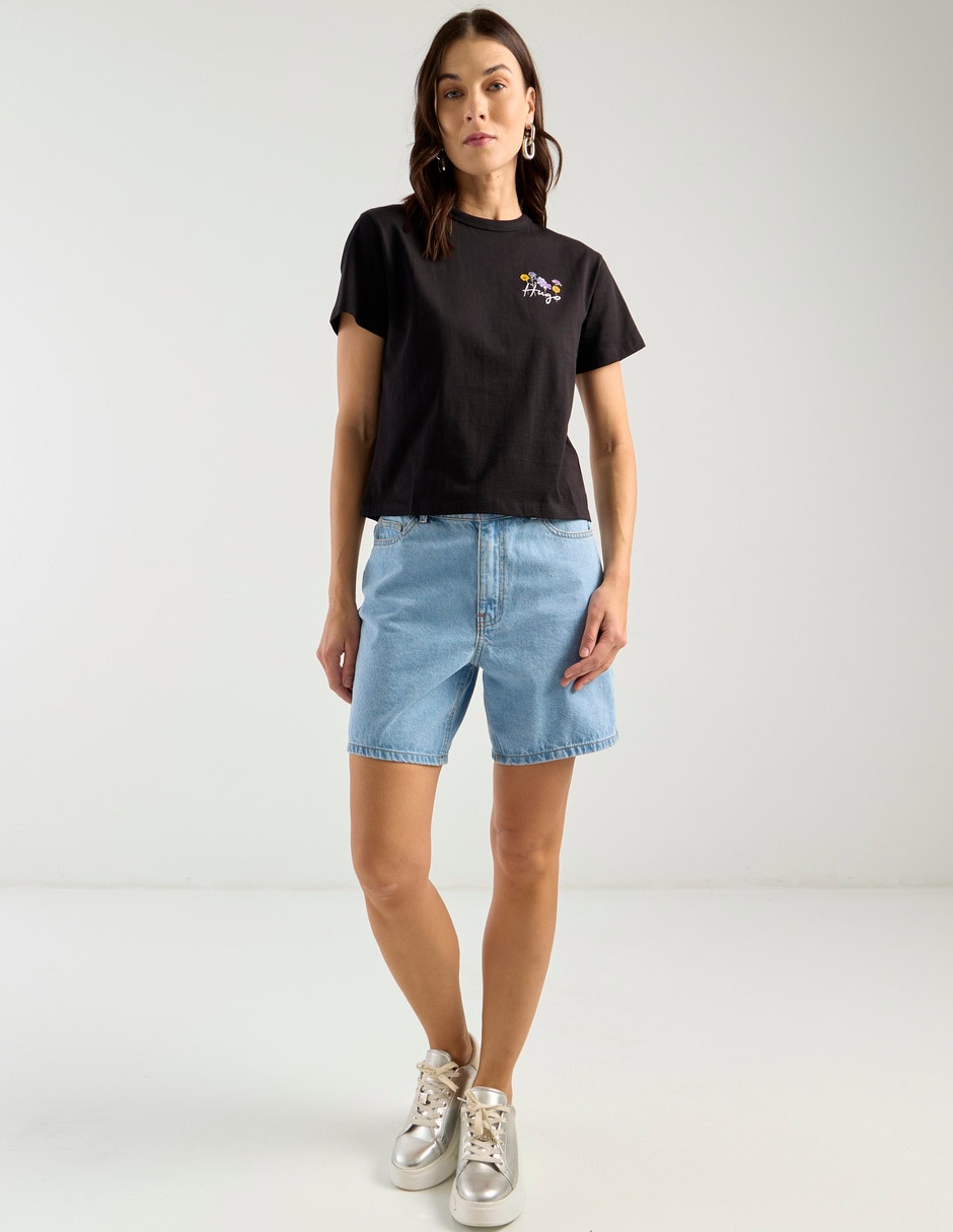 Playera manga corta cuello redondo para mujer 3