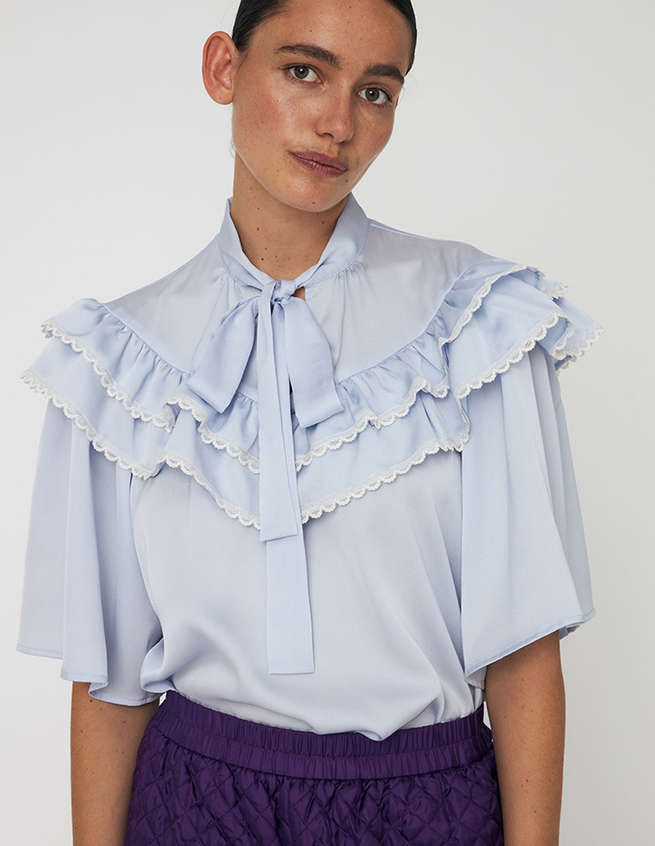 Blusa manga al codo para mujer