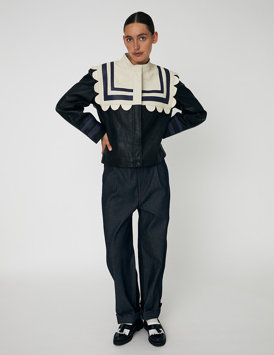Chamarra bomber de piel para mujer 2