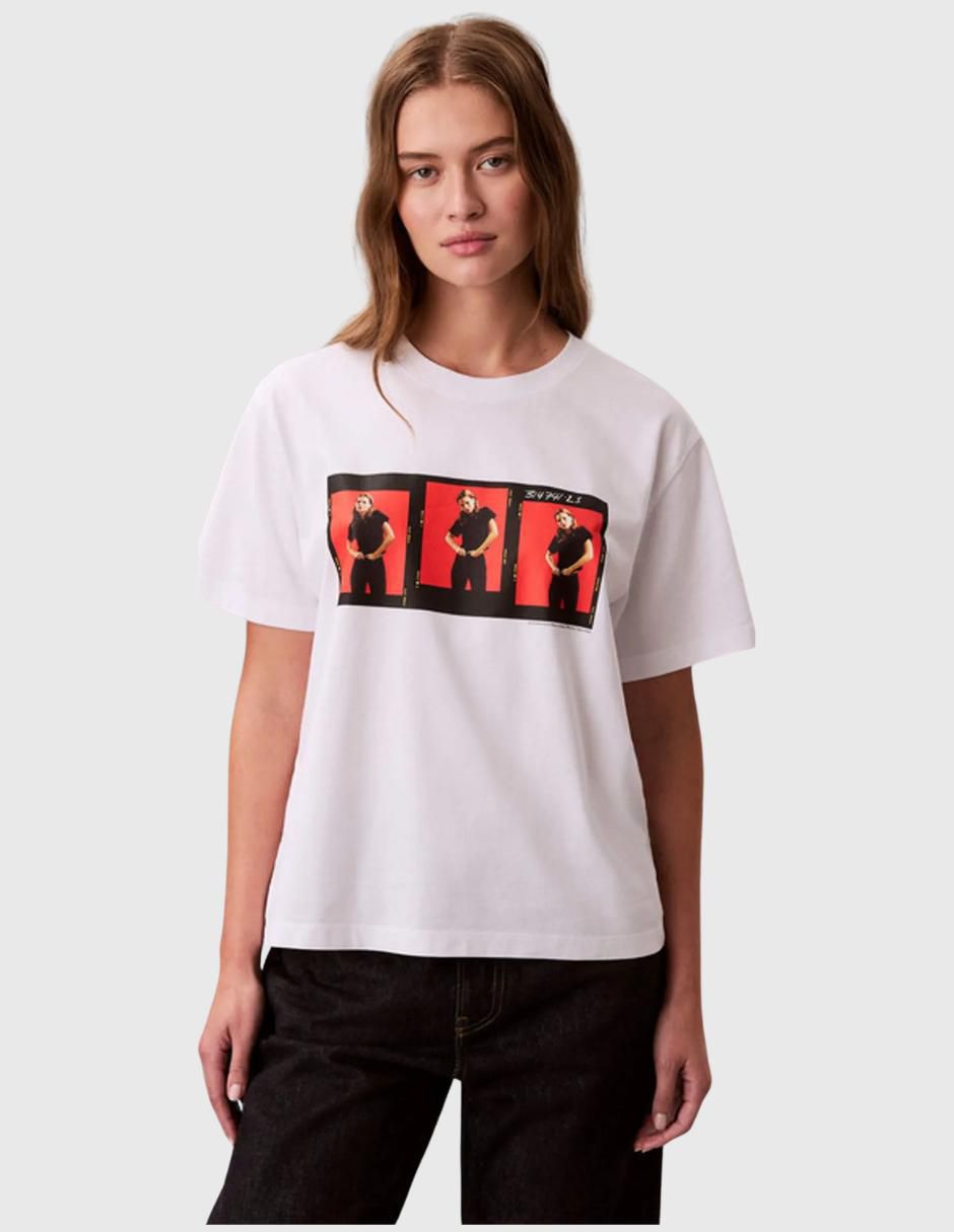 Playera manga corta cuello redondo para mujer