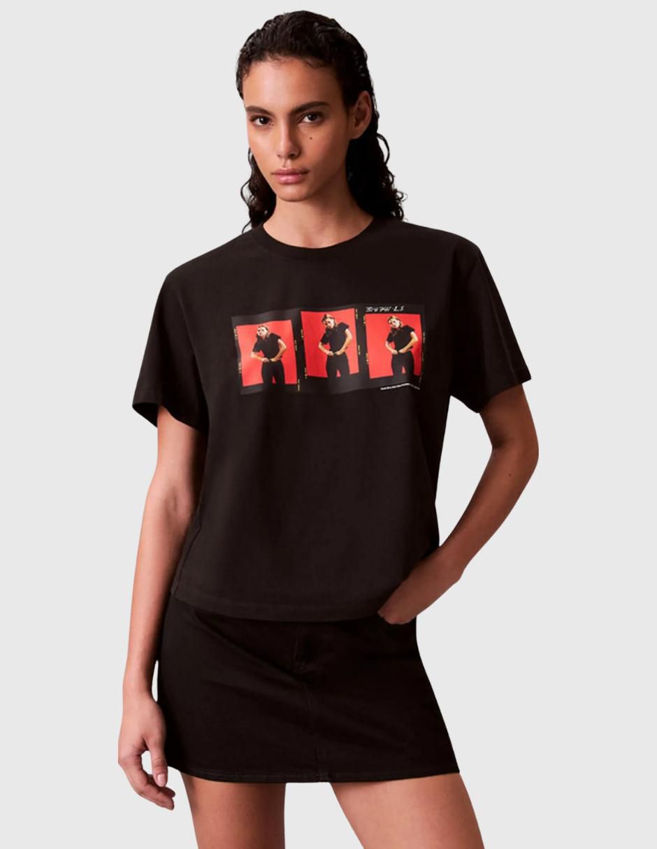 Playera manga corta cuello redondo para mujer