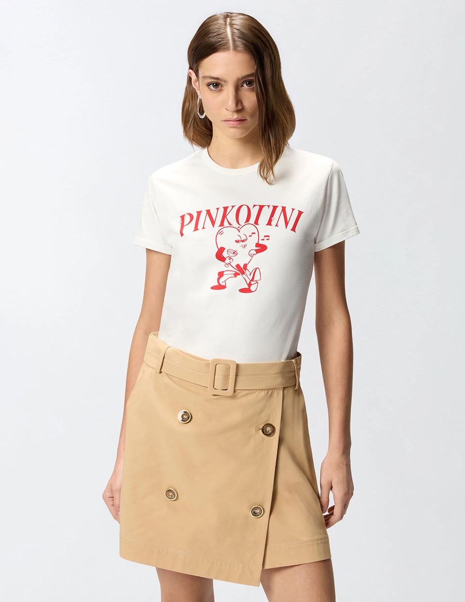 Playera manga corta cuello redondo para mujer