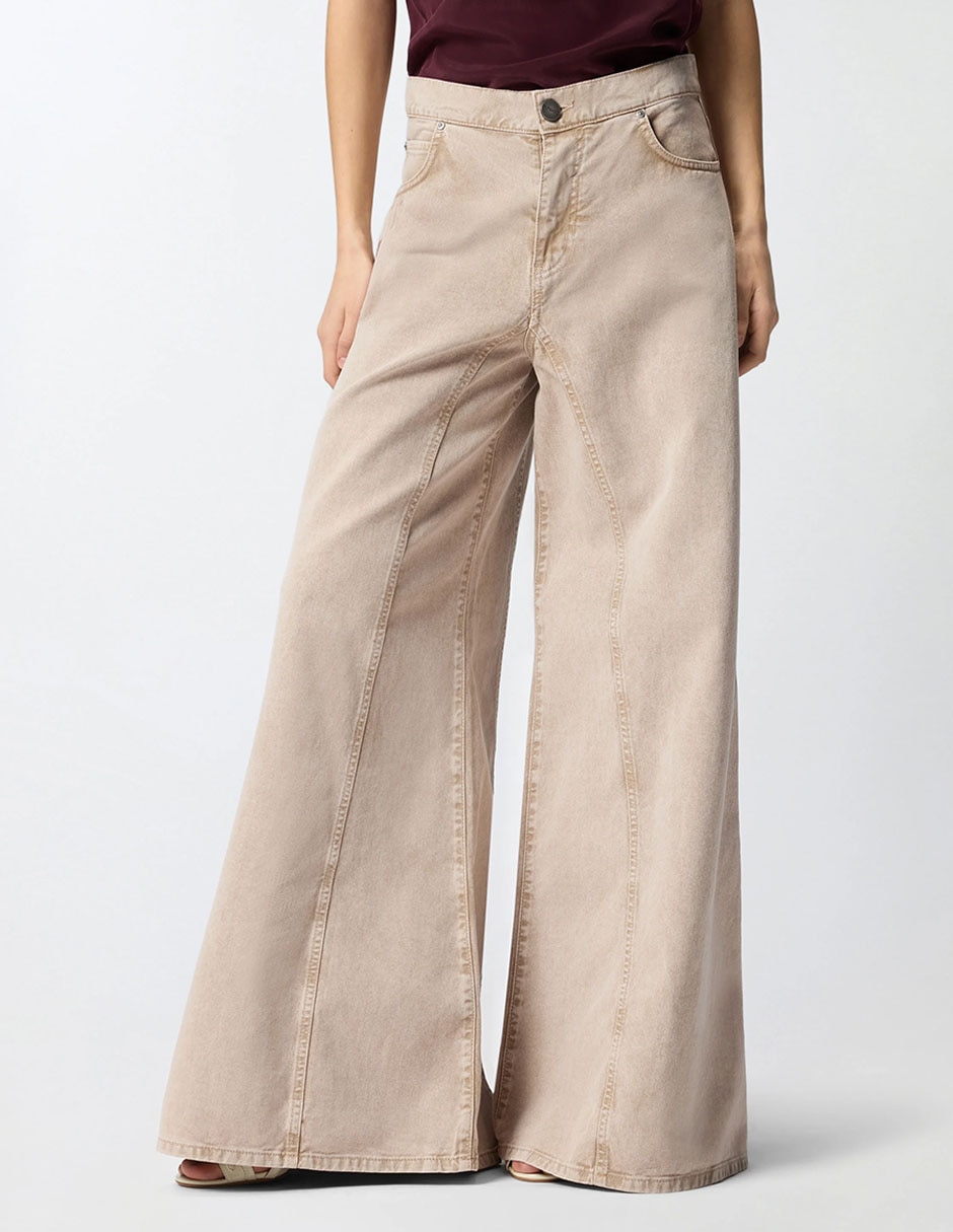 Jeans relaxed campana cintura para mujer