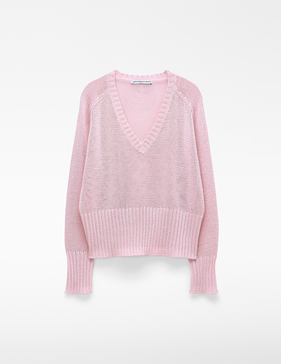 Suéter cuello V para mujer 6
