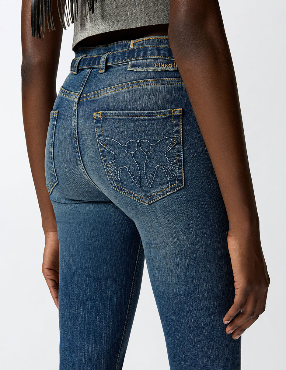 Jeans coulotte a la cintura para mujer 3
