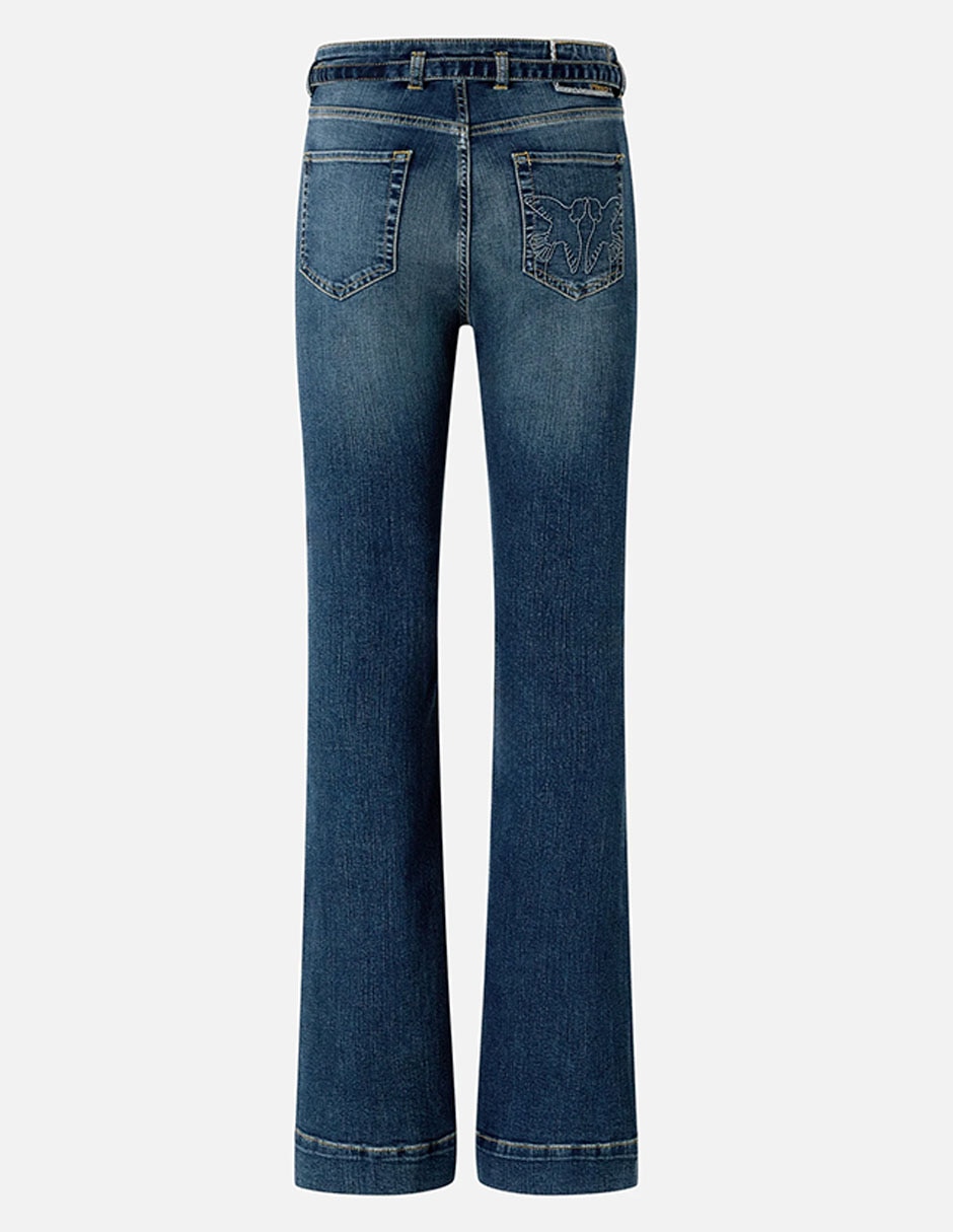 Jeans coulotte a la cintura para mujer 6