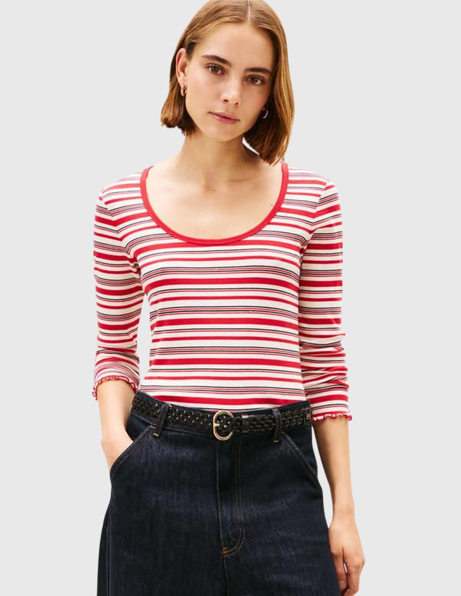Playera manga larga cuello redondo para mujer Playera manga larga cuello redondo para mujer
