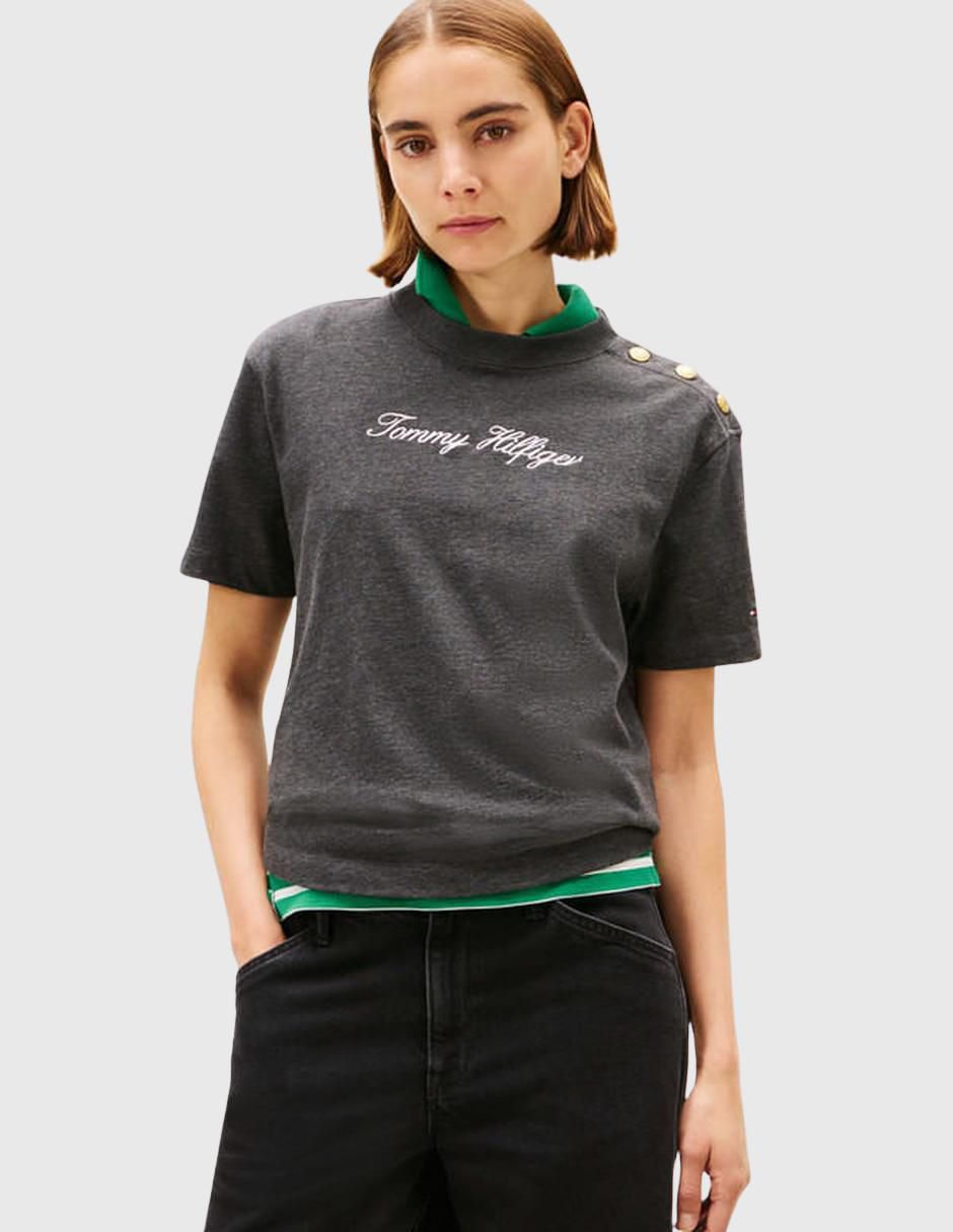 Playera manga corta cuello redondo para mujer