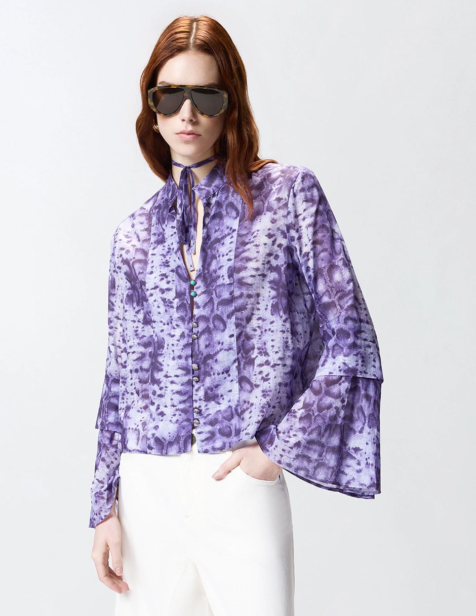 Blusa manga larga para mujer