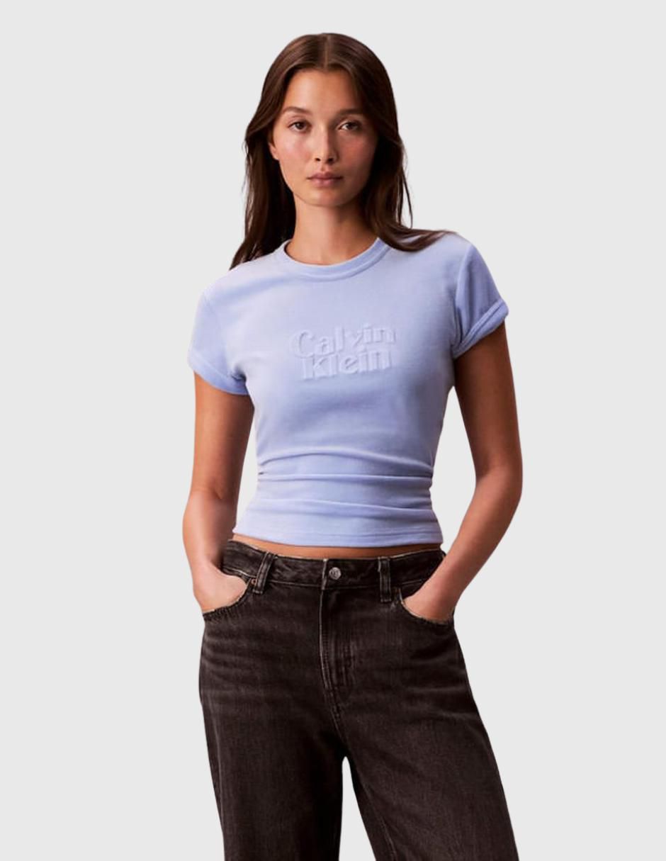 Playera manga corta cuello redondo para mujer
