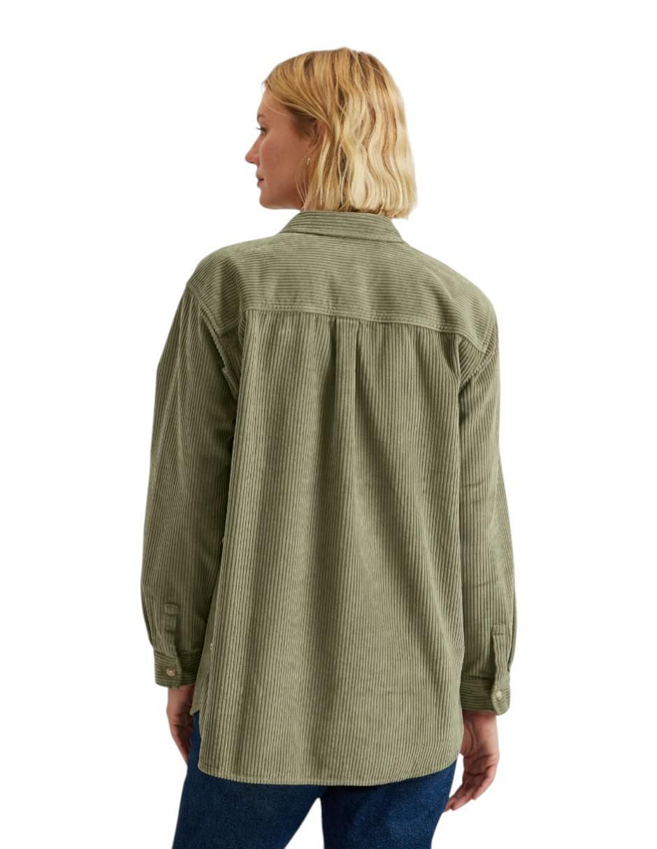 "camisa/sobrecamisa" eddie bauer "de" pana "manga" larga "para mujer"