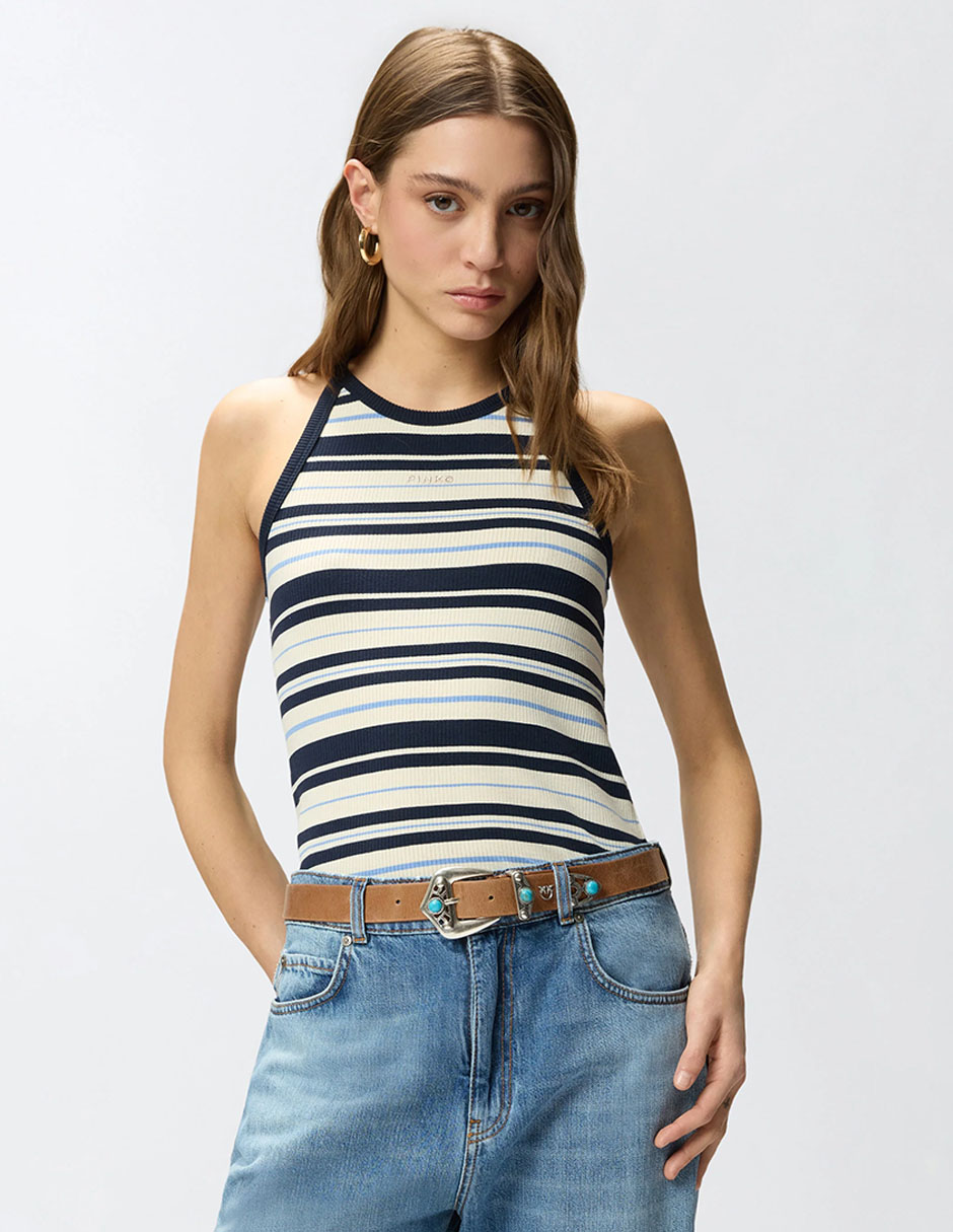 Playera tank cuello halter para mujer