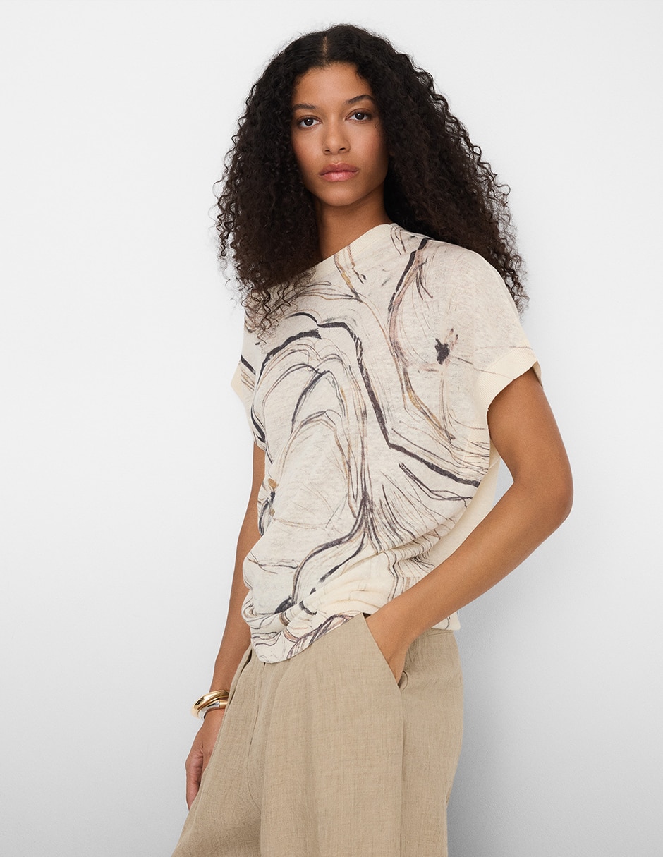 Blusa manga corta para mujer