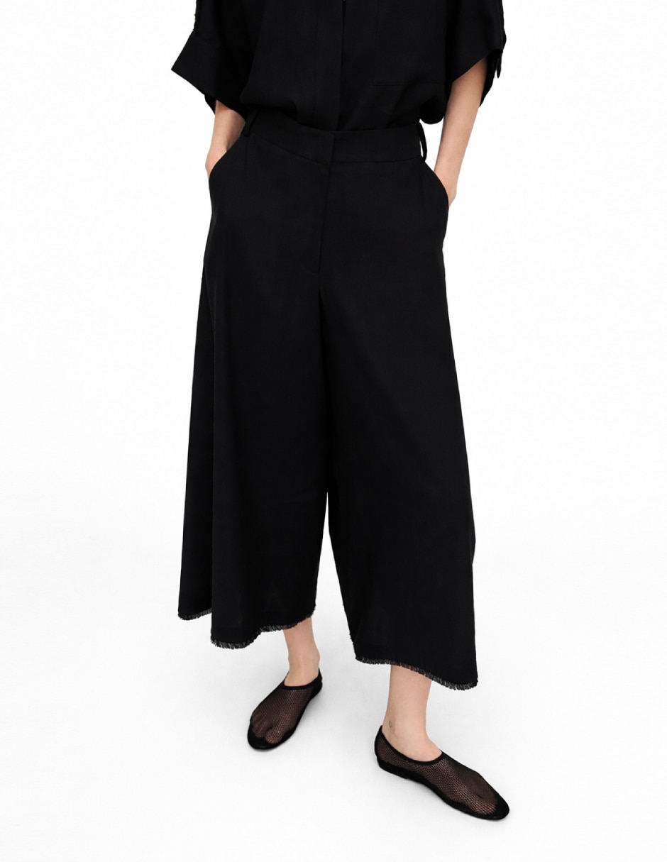 Pantalón coulotte wide leg para mujer
