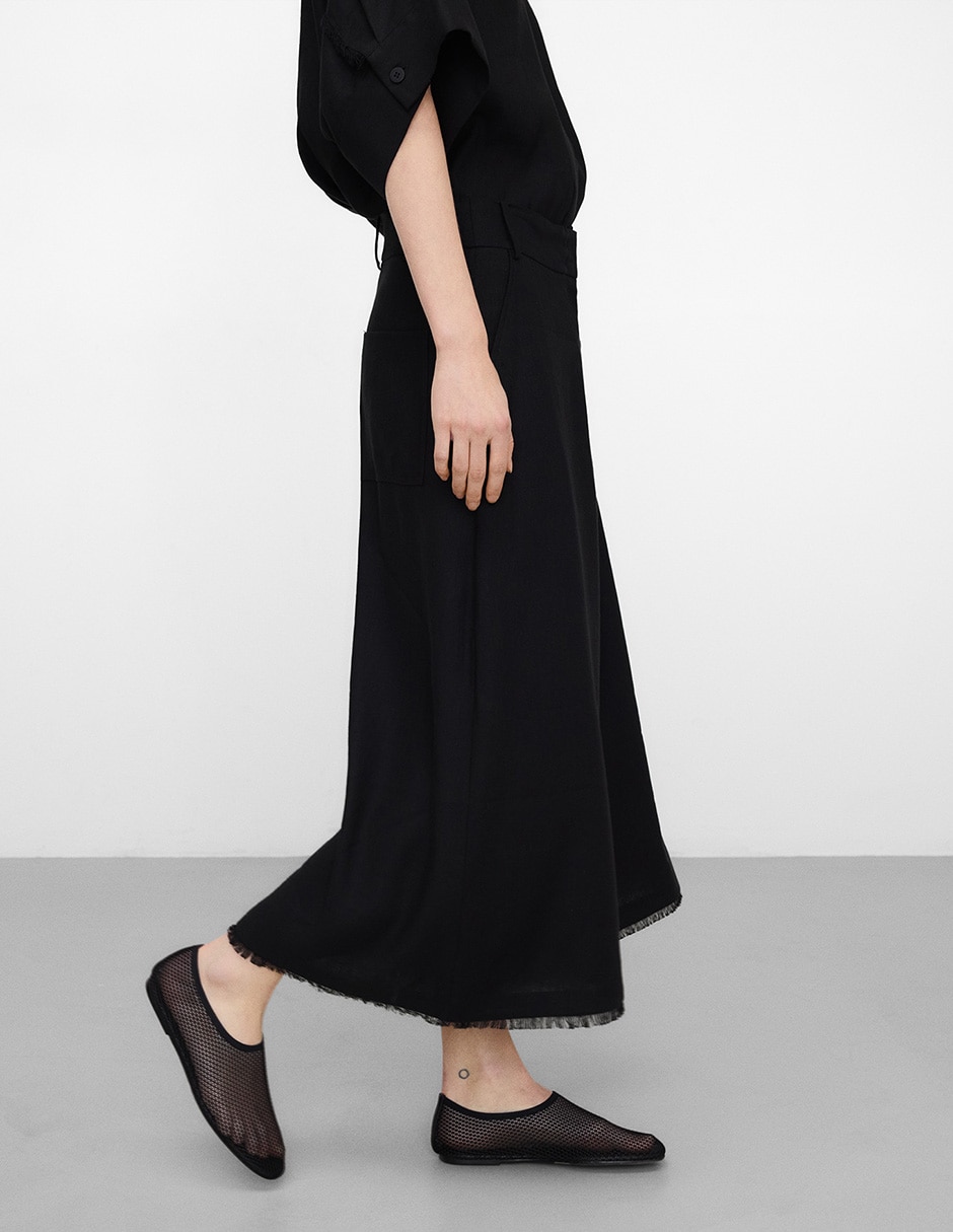 Pantalón coulotte wide leg para mujer 4