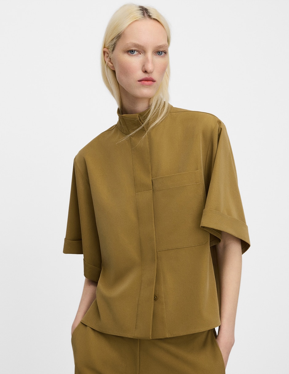 Camisa manga al codo para mujer