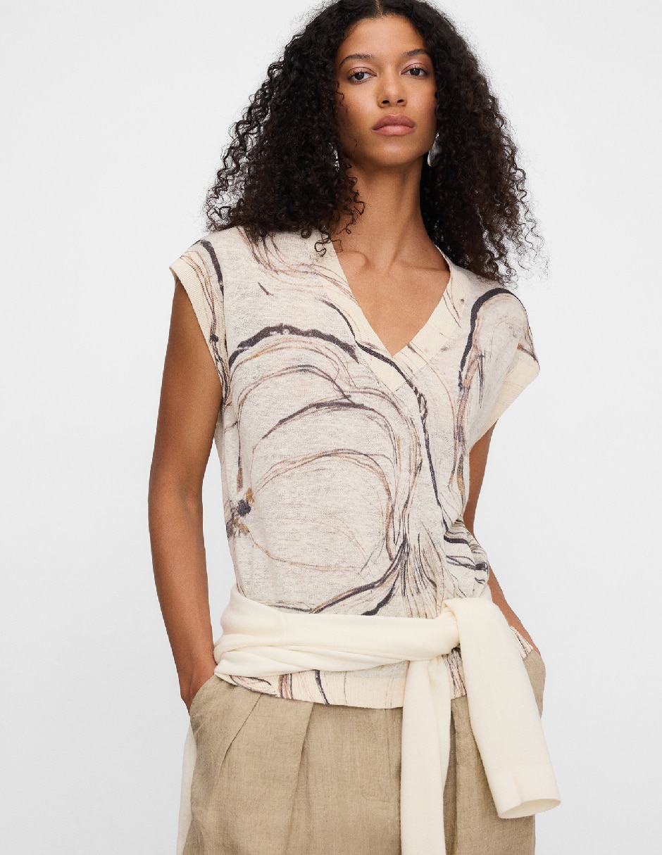 Blusa manga corta para mujer