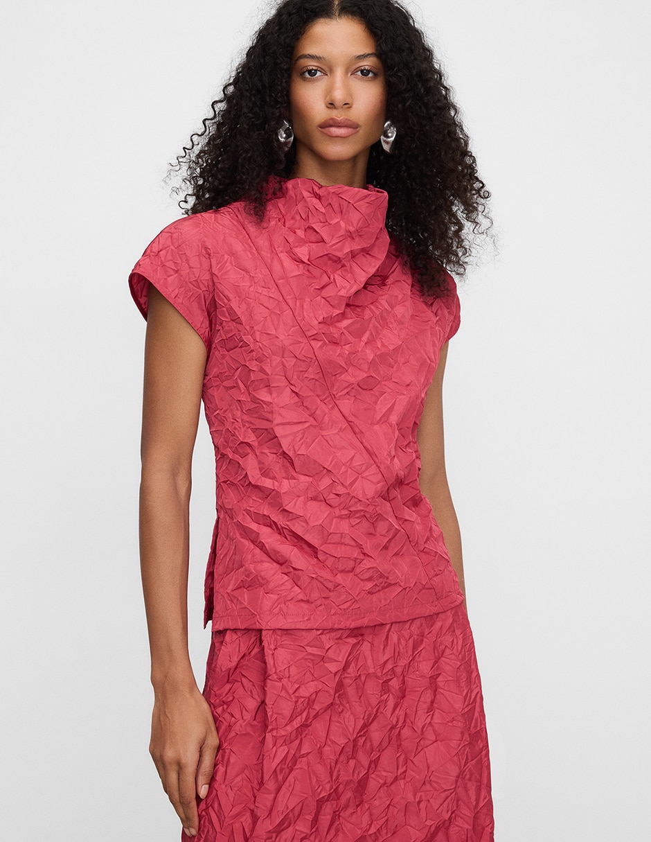 Blusa manga corta para mujer