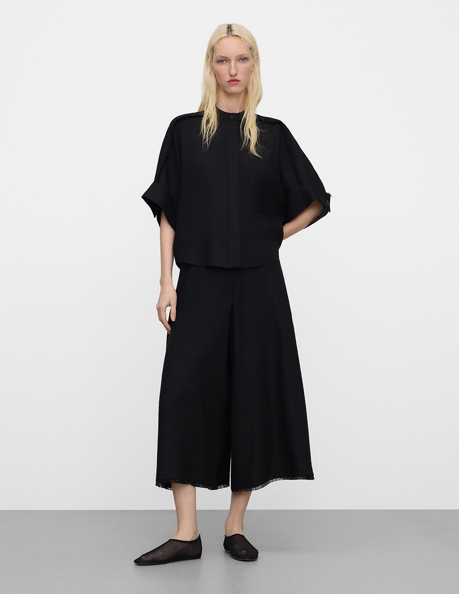 Camisa de lino manga al codo para mujer 2