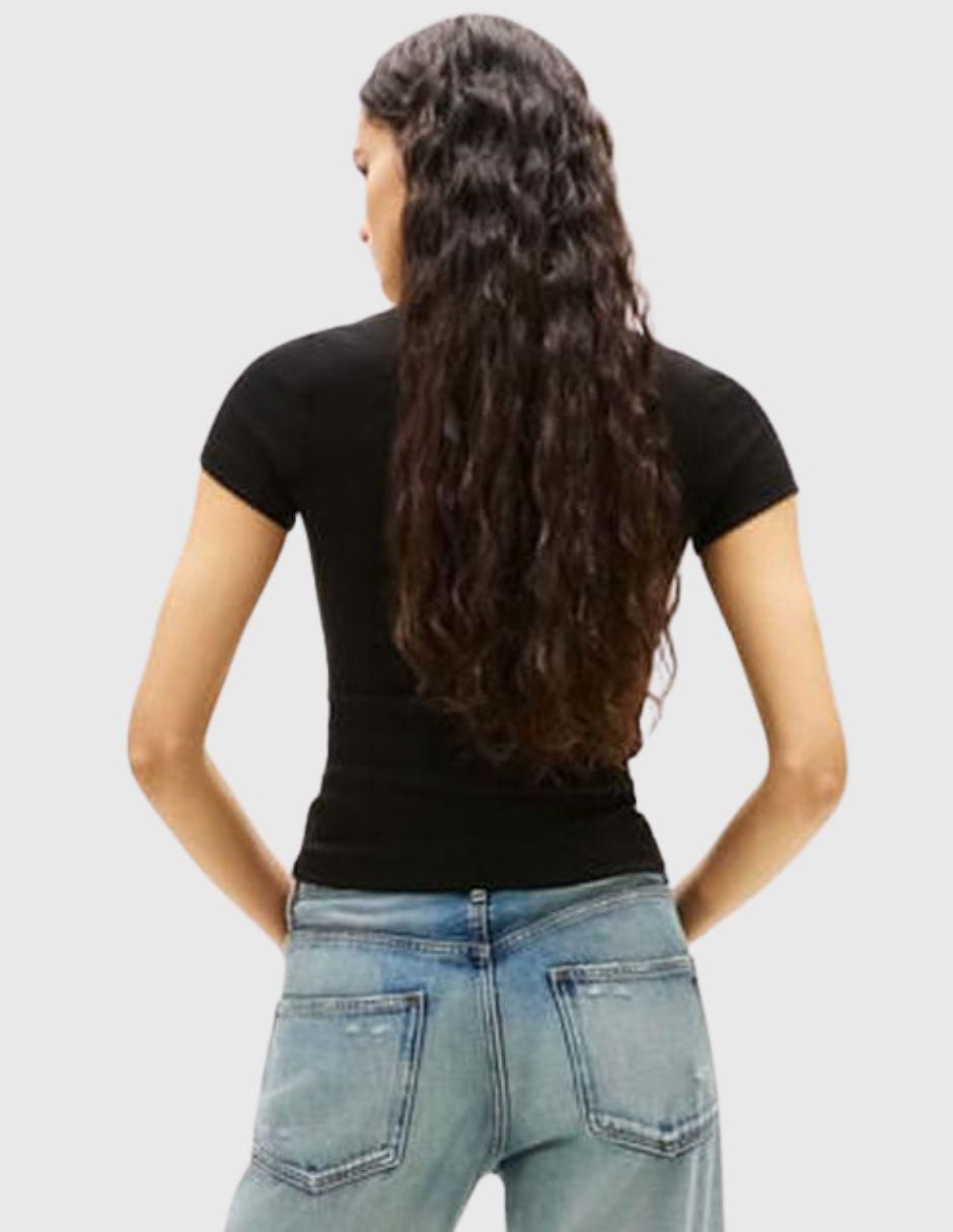 Playera manga corta cuello redondo para mujer 4