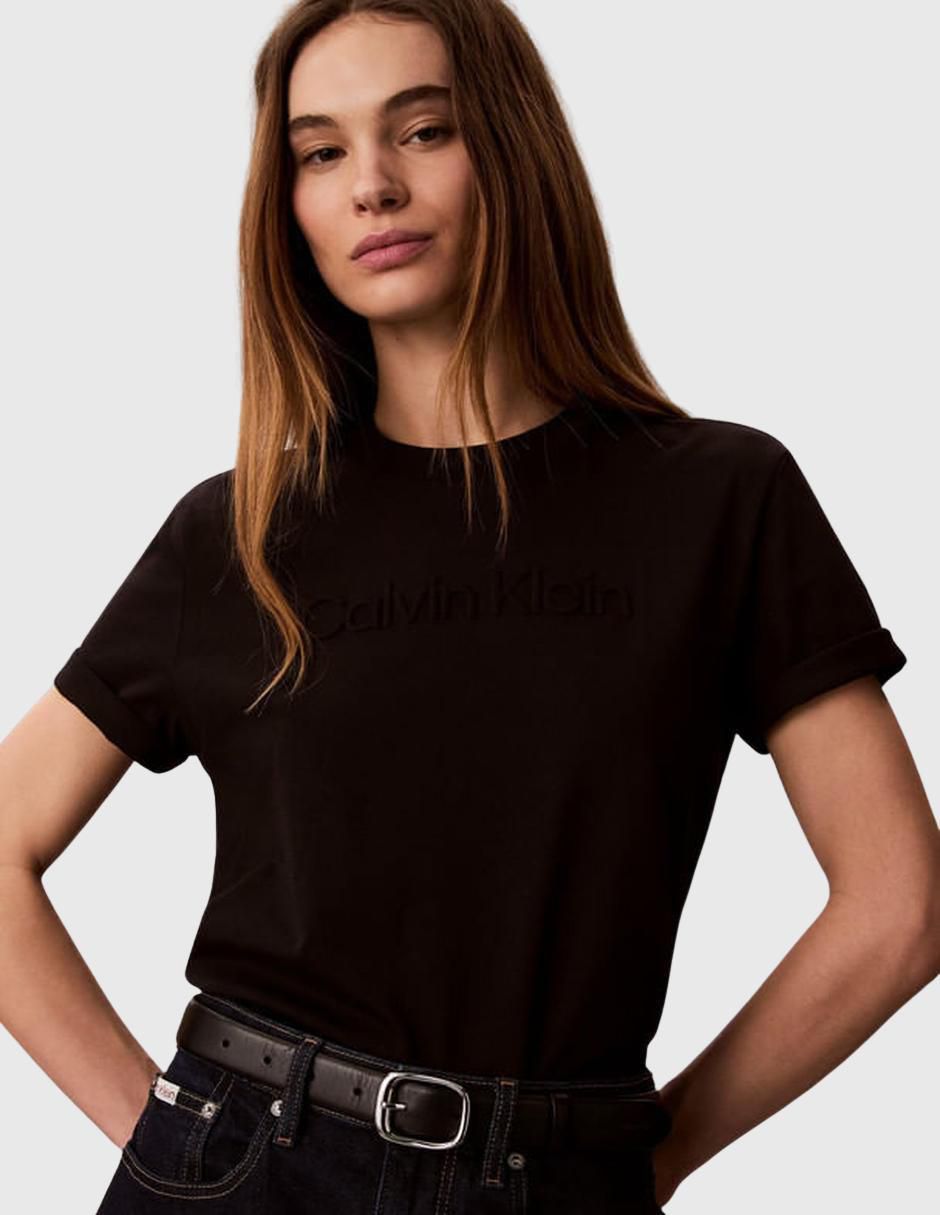Playera manga corta cuello redondo para mujer